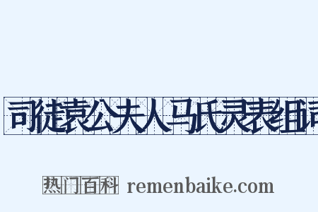 司徒袁公夫人马氏灵表组词是什么意思的图片